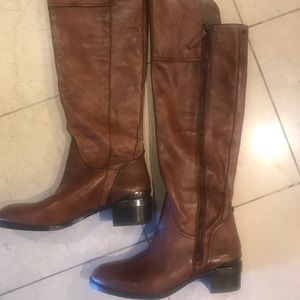 Vince Camuto brown leather boots NEVER WORN